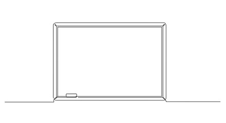 Whiteboard with simple frame on a flat surface