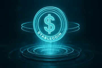Stablecoin crypto currency blockchain technology finance digital money investment future coin dollar