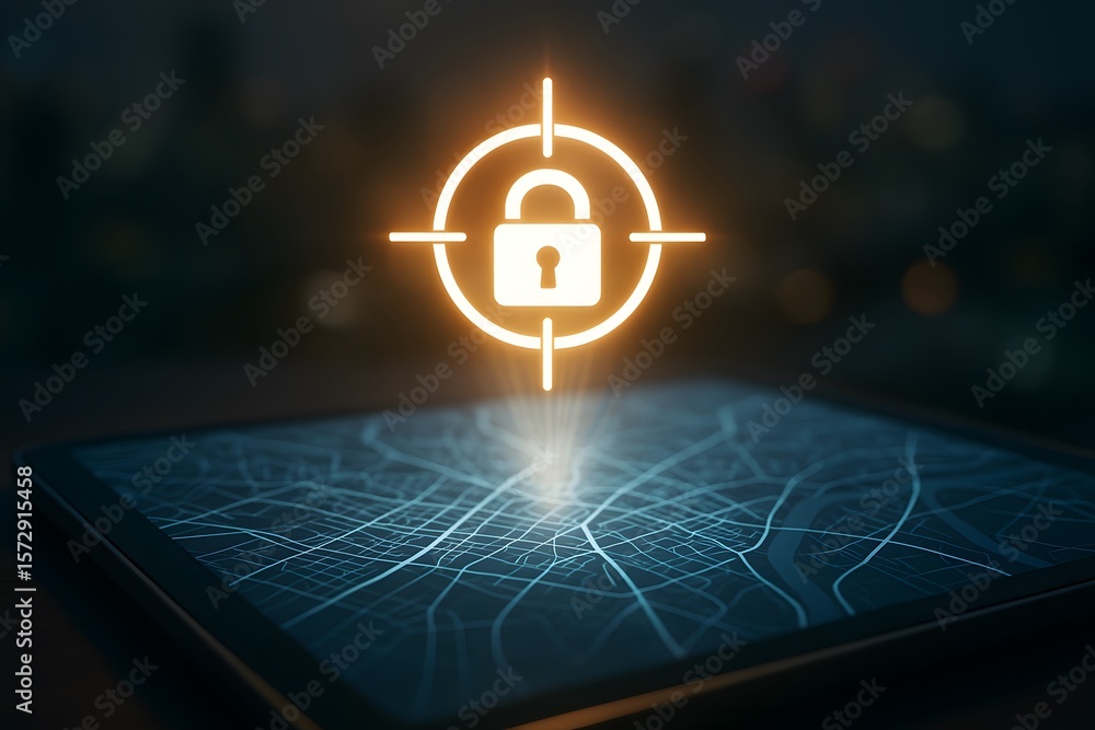 Poster security lock target protection safety data privacy technology digital network secure system