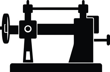 lathe machine icon vector silhouette on transparent background