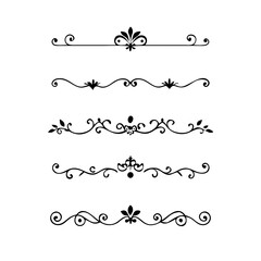 flowers, design elements.Vector design element.Gold text dividers doodle set. Wedding decorative elements. ornament, borders, floral, vintage line separators. Hand drawn vector illustration.