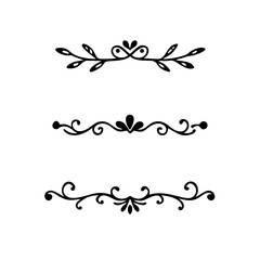 flowers, design elements.Vector design element.Gold text dividers doodle set. Wedding decorative elements. ornament, borders, floral, vintage line separators. Hand drawn vector illustration.