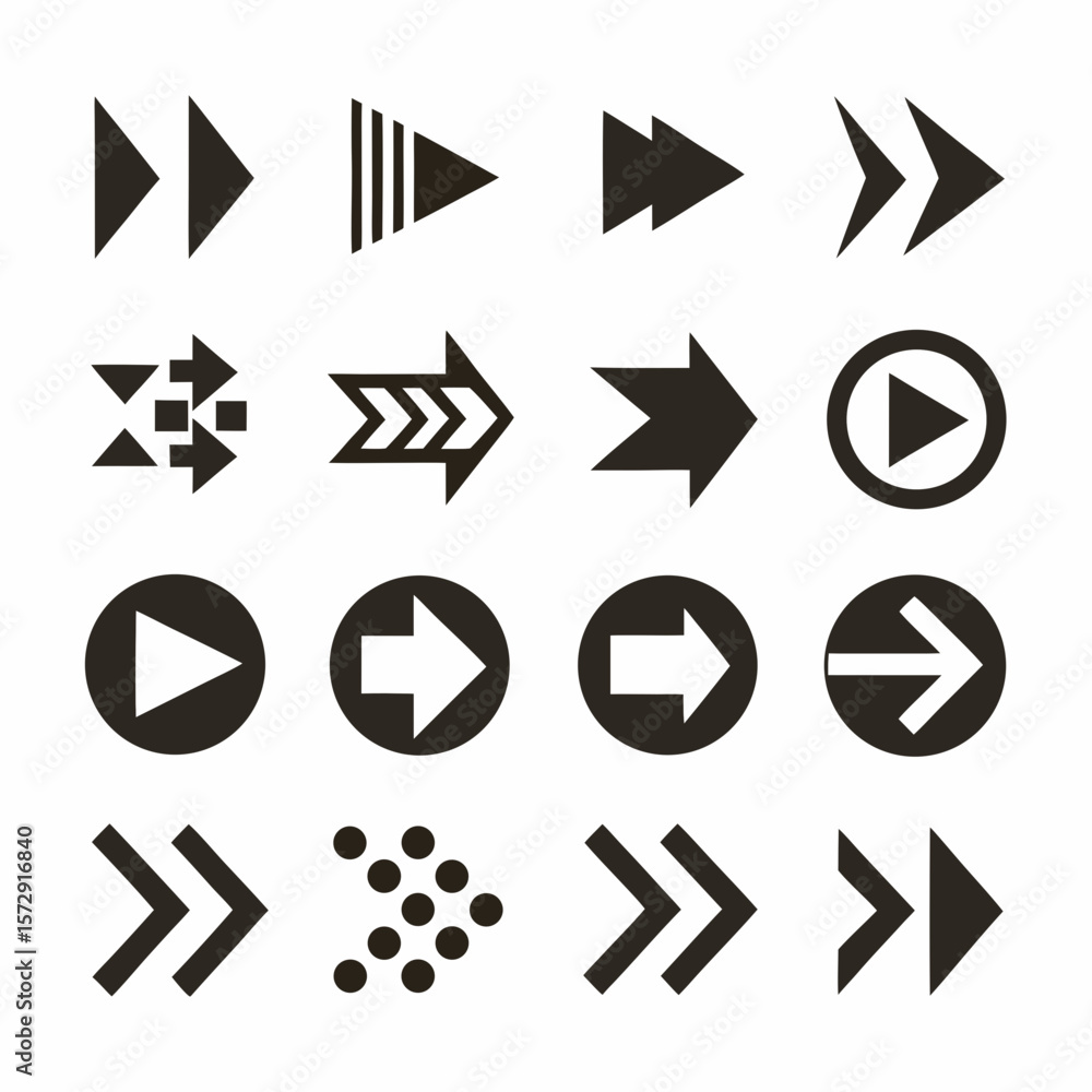 Poster multi direction arrow icon set vector design.