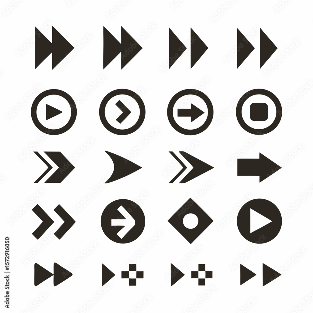 Poster multi direction arrow icon set vector design.