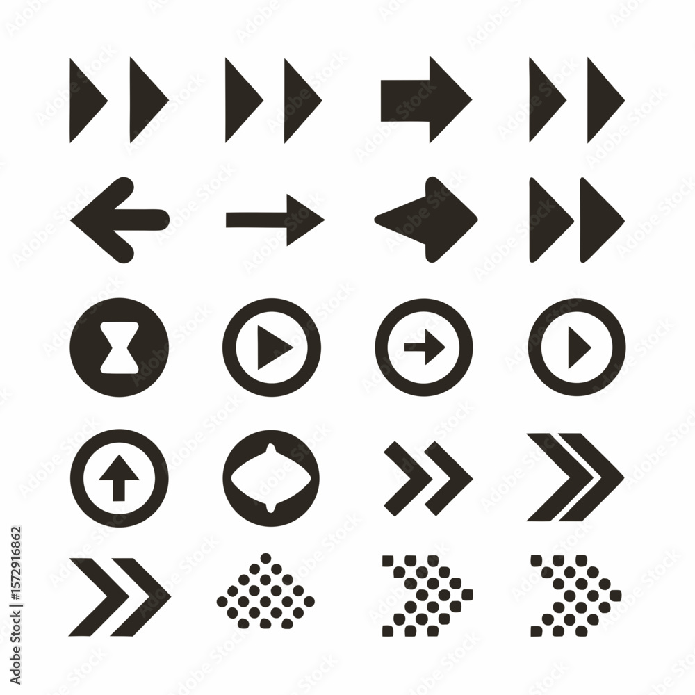 Poster multi direction arrow icon set vector design.