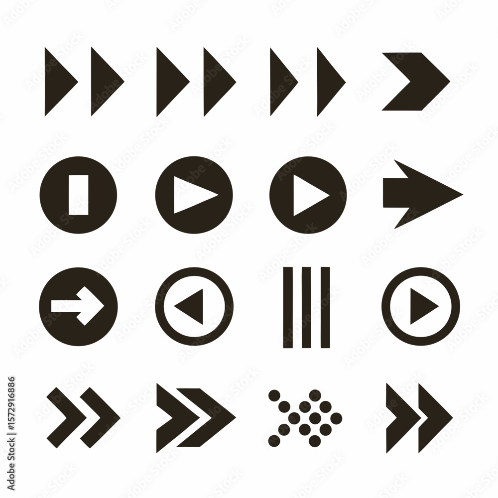 Poster multi direction arrow icon set vector design.