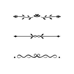 flowers, design elements.Vector design element.Gold text dividers doodle set. Wedding decorative elements. ornament, borders, floral, vintage line separators. Hand drawn vector illustration.