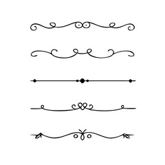 flowers, design elements.Vector design element.Gold text dividers doodle set. Wedding decorative elements. ornament, borders, floral, vintage line separators. Hand drawn vector illustration.