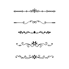 Obraz premium flowers, design elements.Vector design element.Gold text dividers doodle set. Wedding decorative elements. ornament, borders, floral, vintage line separators. Hand drawn vector illustration.