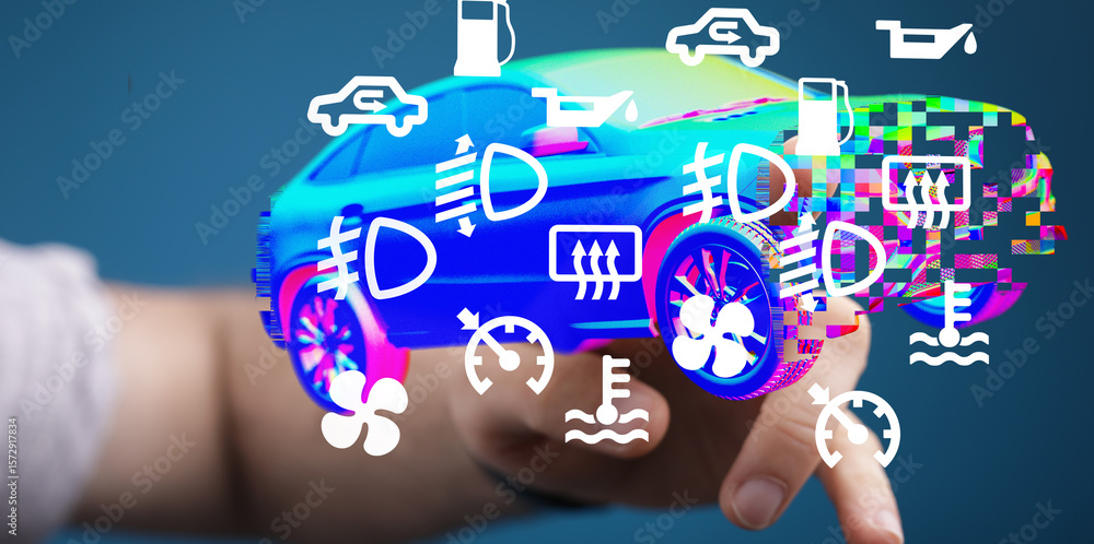 Poster learn to identify and understand your car's warning lights and symbols for better maintenance.
