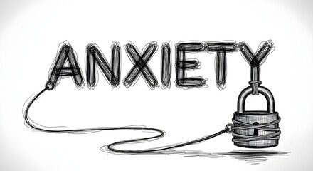 Fototapeta premium An Abstract Representation of Anxiety as a Locked and Confined Mental State
