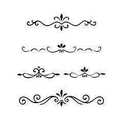 flowers, design elements.Vector design element.Gold text dividers doodle set. Wedding decorative elements. ornament, borders, floral, vintage line separators. Hand drawn vector illustration.