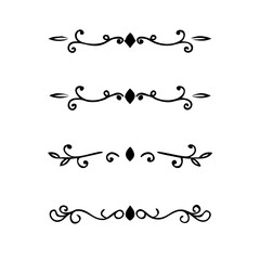 Obraz premium flowers, design elements.Vector design element.Gold text dividers doodle set. Wedding decorative elements. ornament, borders, floral, vintage line separators. Hand drawn vector illustration.