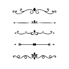 flowers, design elements.Vector design element.Gold text dividers doodle set. Wedding decorative elements. ornament, borders, floral, vintage line separators. Hand drawn vector illustration.