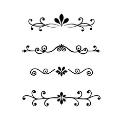 flowers, design elements.Vector design element.Gold text dividers doodle set. Wedding decorative elements. ornament, borders, floral, vintage line separators. Hand drawn vector illustration.