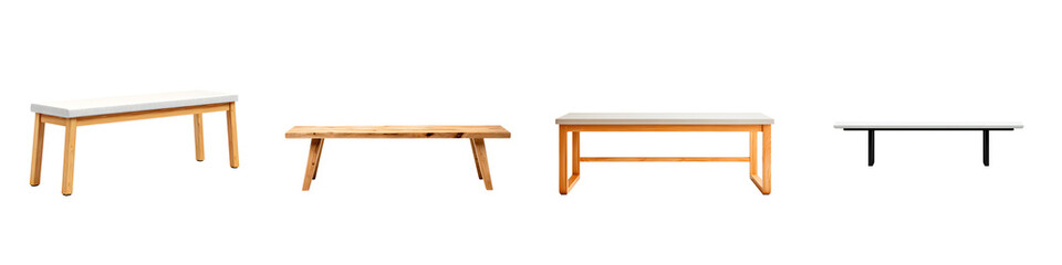 Variety of Benches - Isolated on White Background Furniture