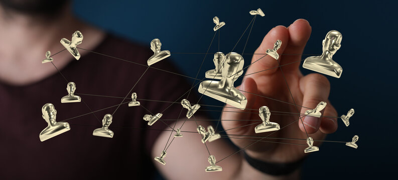 Image of a network connection showing teamwork, collaboration, and global business.