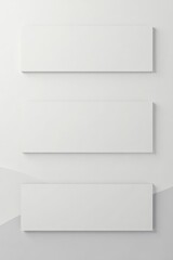 Three Horizontal Blank Panels on a Wall with a Subtle Color Shift
