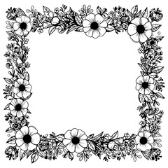 Floral Frame: A beautiful, elegant frame adorned with flowers. It is a perfect background for many ideas. 