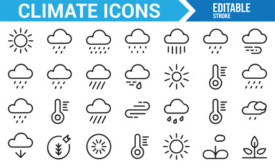 Weather Condition Icons for Forecasting and Climate Representation