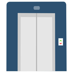 Flat Vector of Modern Elevator Door with Call Button