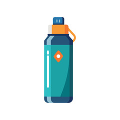 Vector Illustration of a Smart Water Bottle with Digital Features Isolated on a White Background
