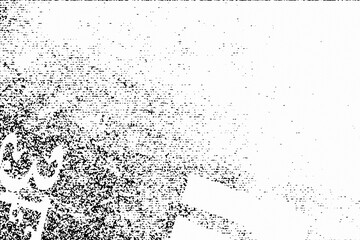 Abstract noise. Small particles of debris and dust. Distressed uneven background. Grunge texture overlay with rough and fine grains isolated on white background. illustration.