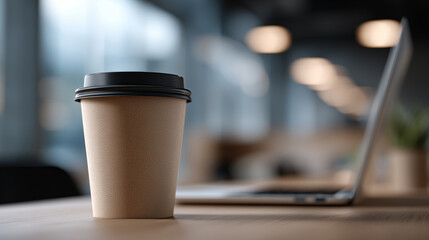 カフェで楽しむテイクアウトコーヒーとPC作業 | 洗練された空間