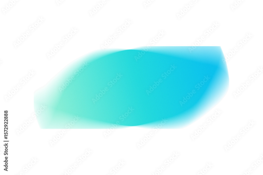 Aufkleber teal blue gradient shape with textured edge on white isolated on a transparent background abstract