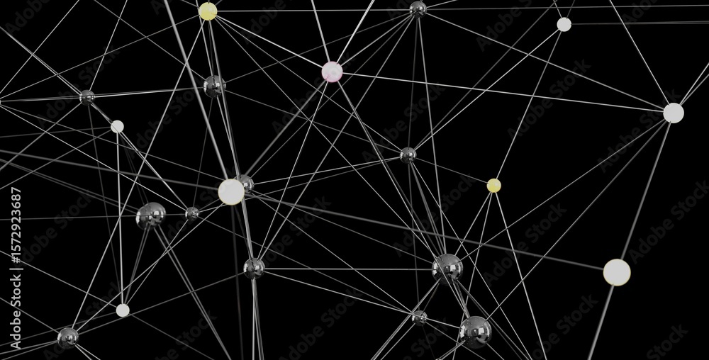 Aufkleber 3d rendering of a complex network. ideal for technology, connection, and global concepts.