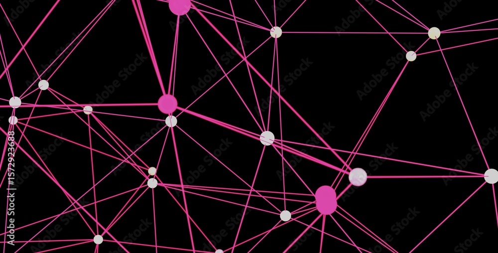 Poster abstract background with pink lines connecting nodes. perfect for technology, network, or connection