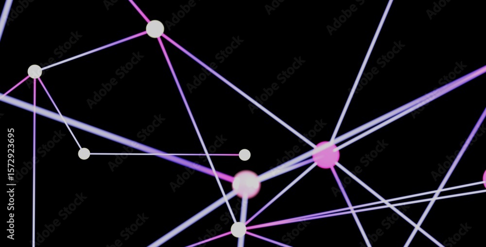 Poster futuristic network graphic with glowing nodes and lines. ideal for tech, ai, and connectivity concep