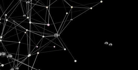 3D rendering of a complex network. Ideal for technology, connection, and communication concepts.