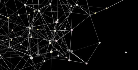 3D rendering of a complex network.  Ideal for tech, AI, and connection concepts.