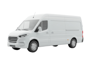 Isolated White Delivery Van for Transport and Logistics, Clean Design