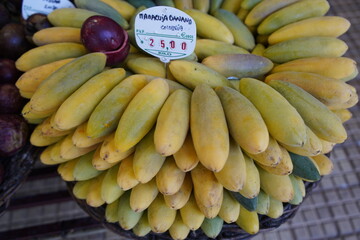 Tropical fruits growing on the island of Madeira in Portugal. Madeira, Portugal.