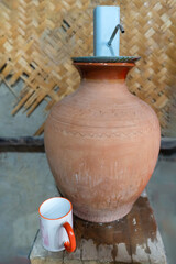 A large jug converted into a water jug ​​with a pump, Samarkand, Uzbekistan