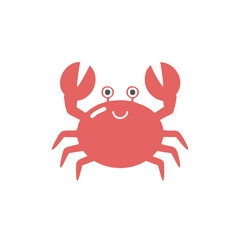Coral crab with claws raised and smiling animal marine life