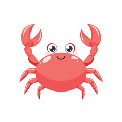 Cute coral crab with big eyes and claws raised marine life animal