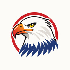 Majestic eagle head with patriotic colors bird profile