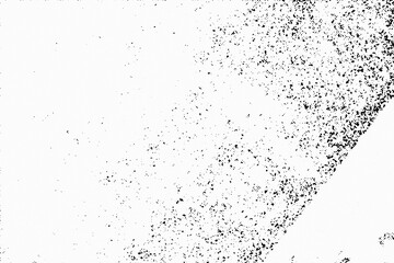 Grunge Urban Background Texture. Specks debris Overlay Distress Grainy Grungy Effect. Isolated Black on White Background with dust, noise and grain. Minimal Rough halftone design