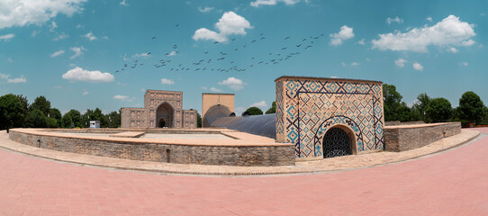 Panoramic view of Ulugh Beg Observatory, Samarkand, Uzbekistan