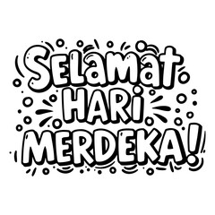 Obraz premium Selamat Hari Merdeka! graphic design in a bold, fun style.