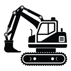 Excavator Heavy Equipment Machine Illustration Perfect for Construction Transportation Engineering and Industrial Applications in Vector Format