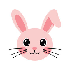 Fototapeta premium A charming illustration of a pink bunnys face, perfect for childrens books or easter designs