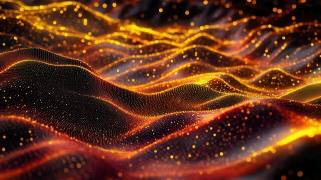Close-up view of molten lava in a volcanic eruption. Vibrant red texture showing intense heat and movement. Highly detailed and vivid color gradients.