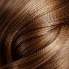 Texture of light brown smooth hair close-up.