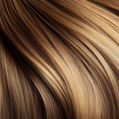 Texture of light brown smooth hair close-up.