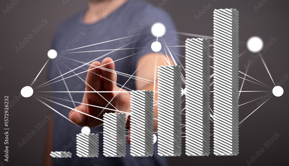 Poster increase business growth with data analysis. visualize your network and understand key connections.