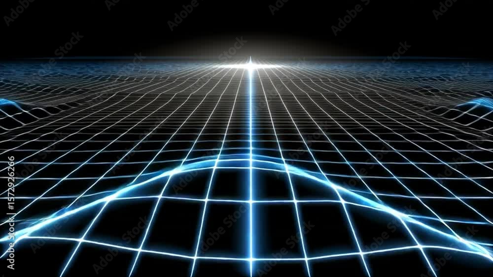 Poster grid pattern representing a cosmic landscape with light source generative ai
